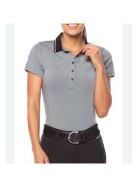 Kerrits Cool Tempo Equestrian Polo Shirt Women's Gray Riding Top